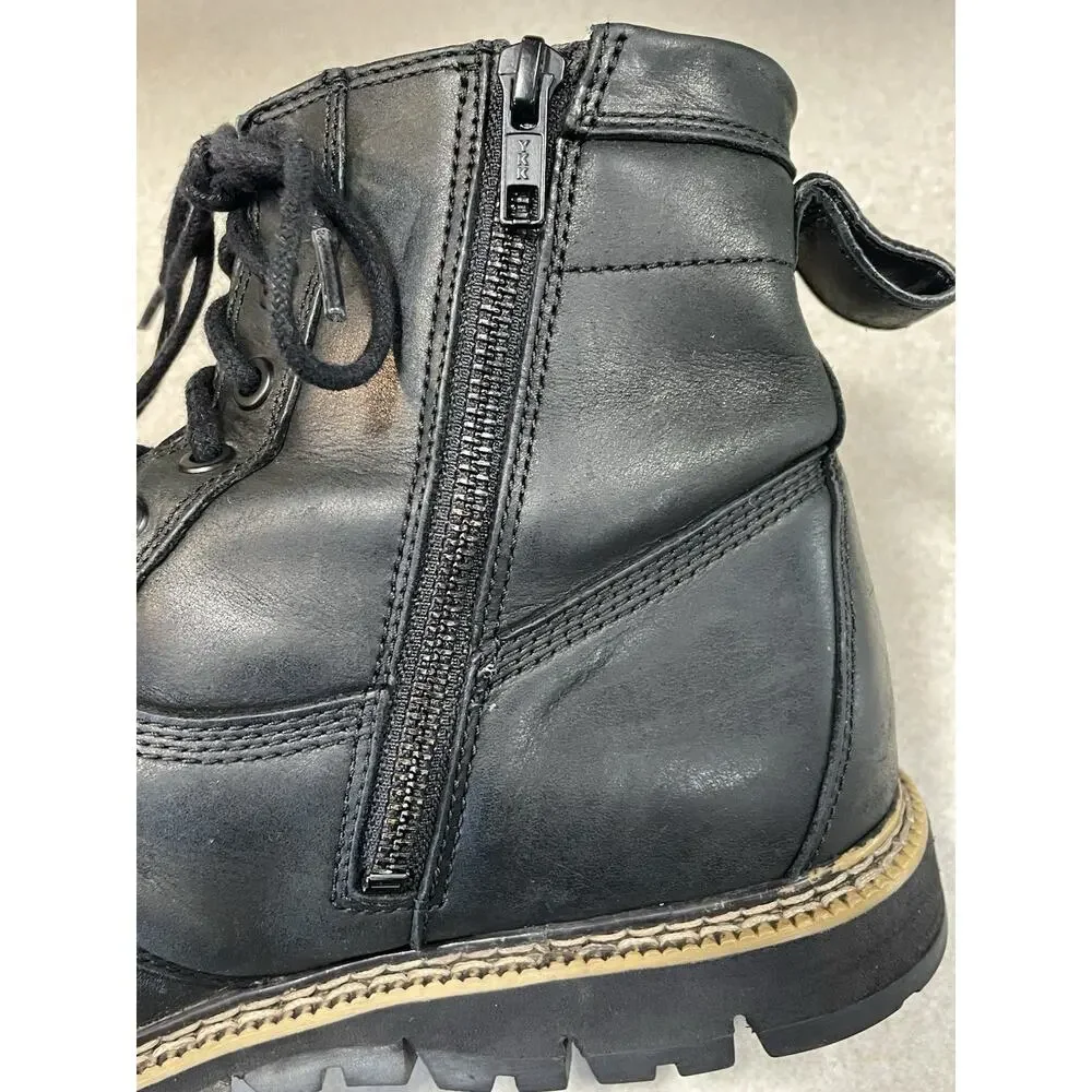 Timberland Mens Britton Hill Side Zip/Lace Rubber Toe Duck Boots Leather Size 10